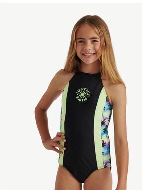 NWT girls bathing suit XS 5/6 justice 1827